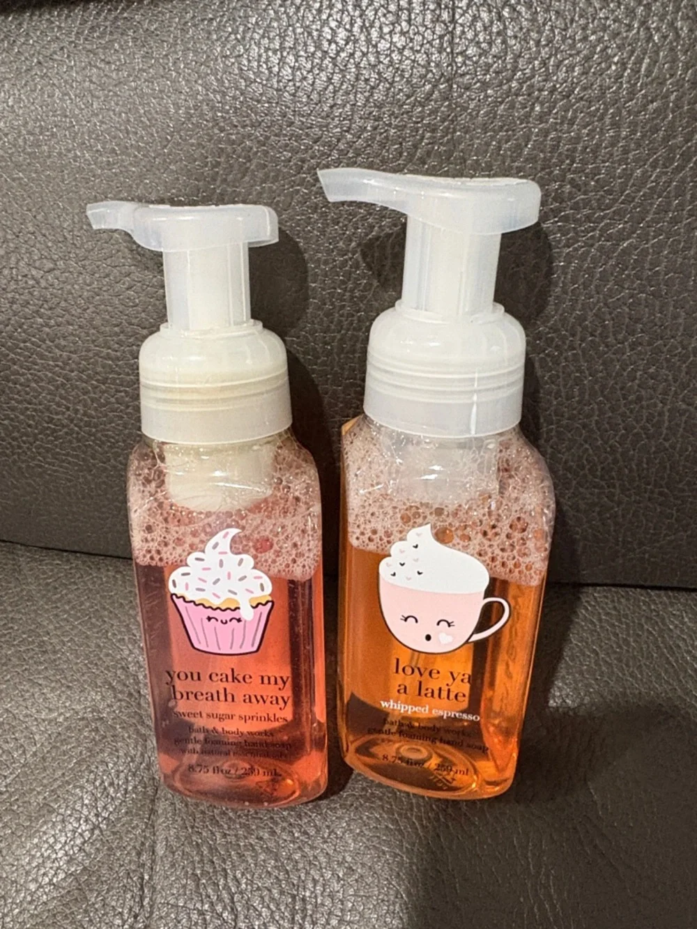 Bath and body foaming soap set in sweet sugar sprinkles and whipped espresso